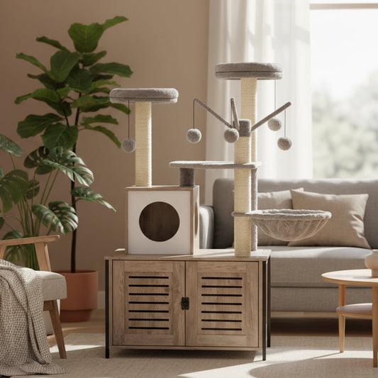 Burslem 52'' Cat Tree with Litter Box Enclosure