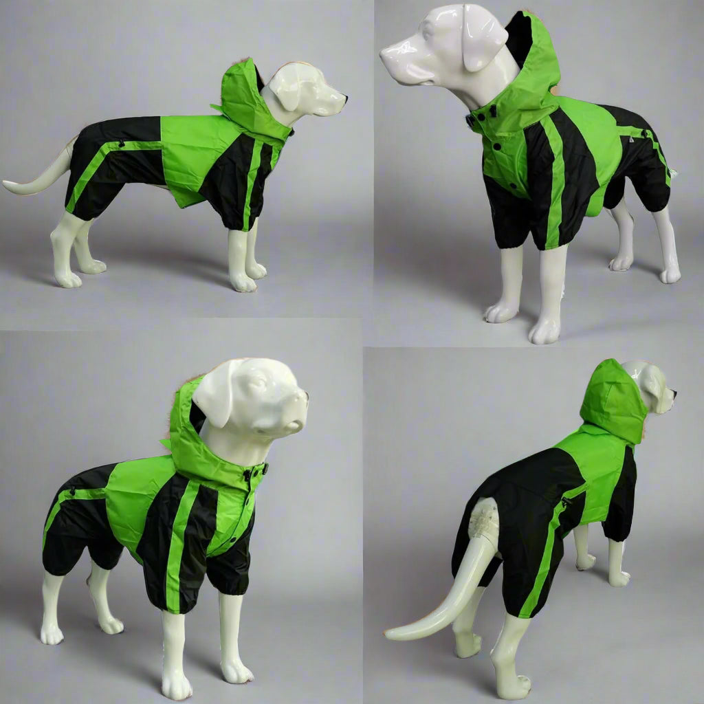 Pet Apparel Large Dog Clothing Raincoat Pet Clothes Rain Coat for Big Large Dogs Red Green Waterproof (L-M, Green)