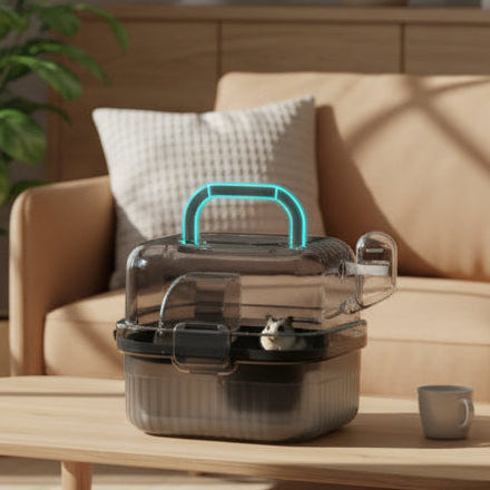 Hamster Outdoor Carrier Cage Portable Hamster Cage with Clear Large Flip Cover for Hamster Bird Carrying Pet Supplies