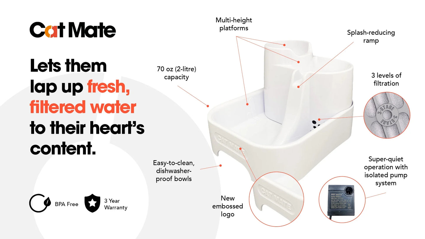 Cat Mate Pet Fountain - White