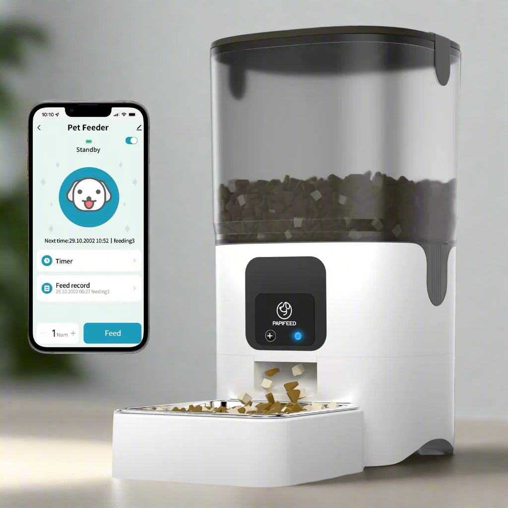Smart Automatic Cat Feeders Wifi Pet Feeder with APP Control for Remote Feeding Detachable for Easy Clean Cat Food