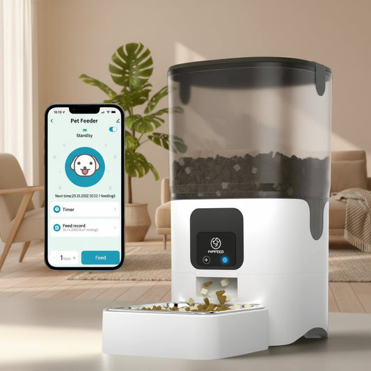 Smart Automatic Cat Feeders Wifi Pet Feeder with APP Control for Remote Feeding Detachable for Easy Clean Cat Food