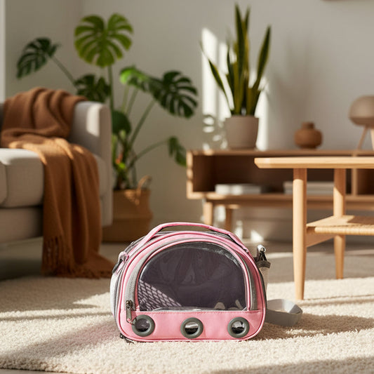 Foldable Cat Dog Bird Rabbit Carrier Bag with Thick Cotton Cushion Pet Aviation Anti-Suffocation Portable Travel Bag