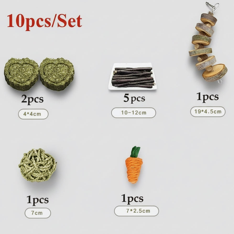 Rabbit Guinea Pig Dragon Cat Chew Toys Tooth Cleaning Toy for Bunny Hamster Tooth Grinding Set Pet Tooth Grinding Snacks