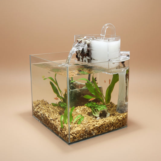 Aquarium Small Fish Tank Silent Oxygen Filter Mini Ecological Ultra-White Plastic Tank Living Room Fish Tank Aquarium Accessorie