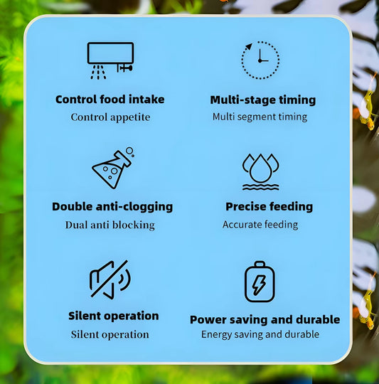 Automatic Fish Feeder/Intelligent Feeder, 4-Speed Timer, Maximum Support for 12MM Fish Food, Suitable for Turtles and Fish