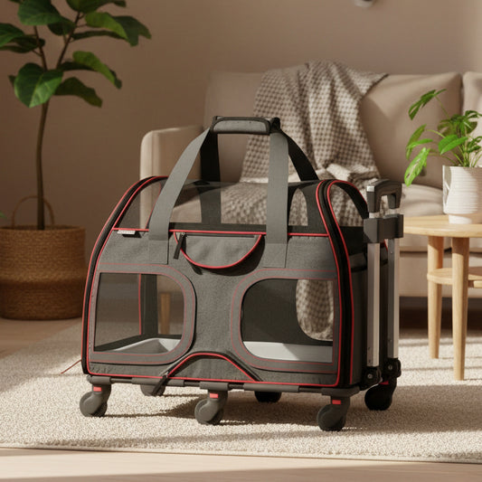 Luxury Rider Chrishawn Pet Carrier with Removable Wheels and Telescopic Handle