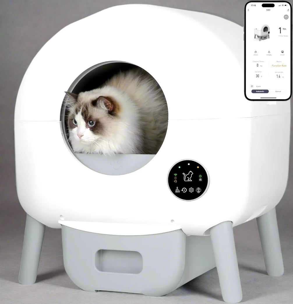 76L Smart Automatic Self Cleaning Litter Box Large Space Sandbox for Cat Fully Enclosed Litter Box with APP Control Pet Toilet