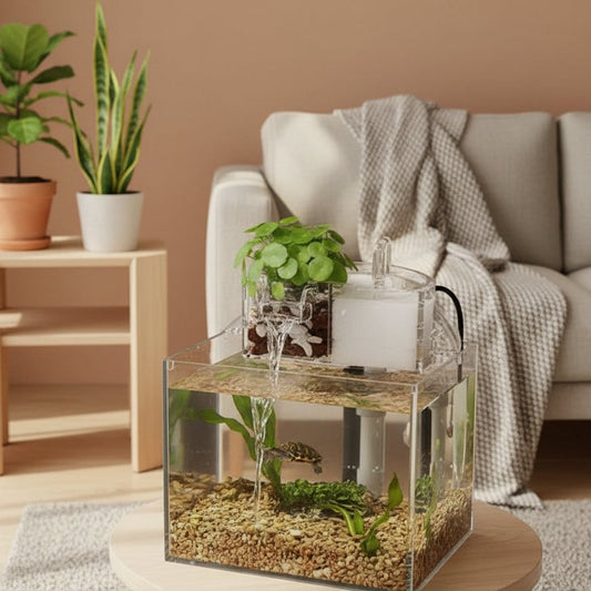 Aquarium Small Fish Tank Silent Oxygen Filter Mini Ecological Ultra-White Plastic Tank Living Room Fish Tank Aquarium Accessorie