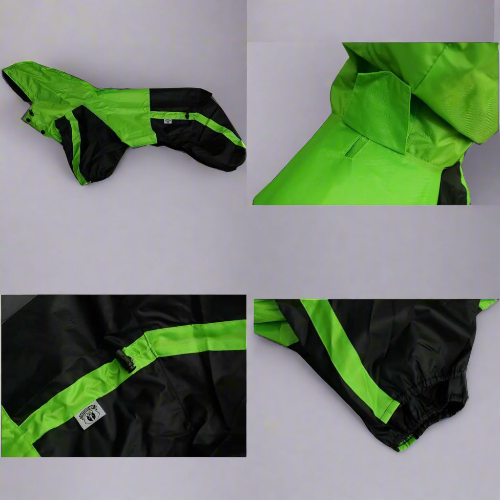 Pet Apparel Large Dog Clothing Raincoat Pet Clothes Rain Coat for Big Large Dogs Red Green Waterproof (L-M, Green)