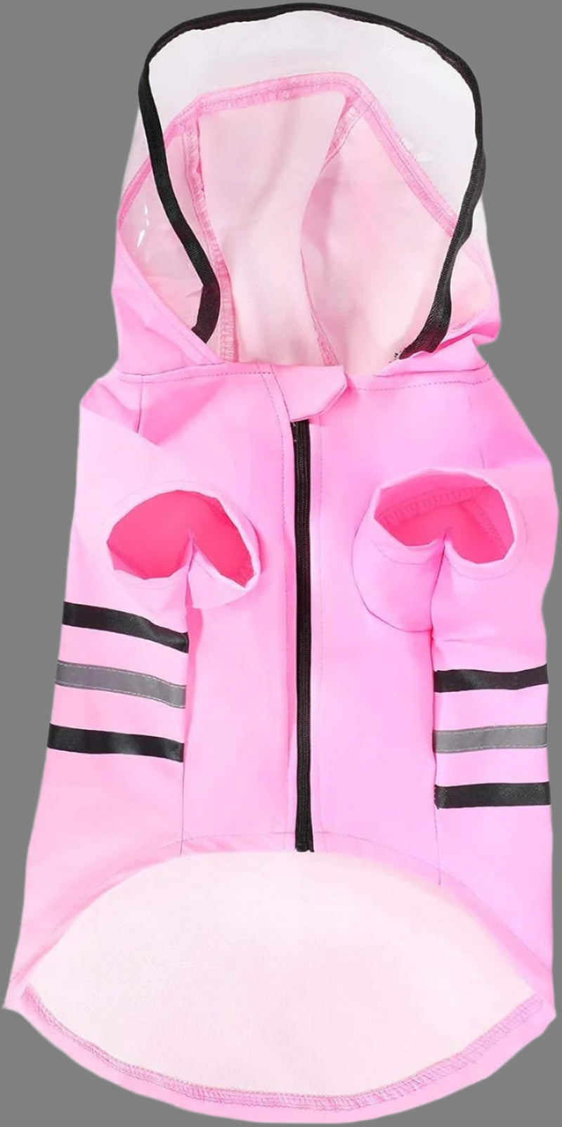 Reflective Dog Raincoat Dog Rain Jacket with Hood Lightweight Waterproof Rain Coat for Puppies (Pink M)