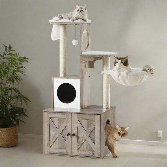 53" Kimmel Cat Tree with Litter Box Enclosure