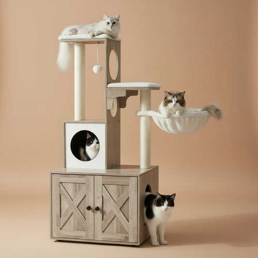 53" Kimmel Cat Tree with Litter Box Enclosure