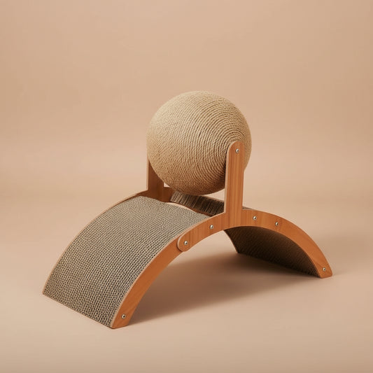 Cat Grabbing Board Wooden Cat Climbing Frame Vertical Scratch Resistant Cat Toy Rotating Sisal Rope Cat Grabbing Ball Cat Tower