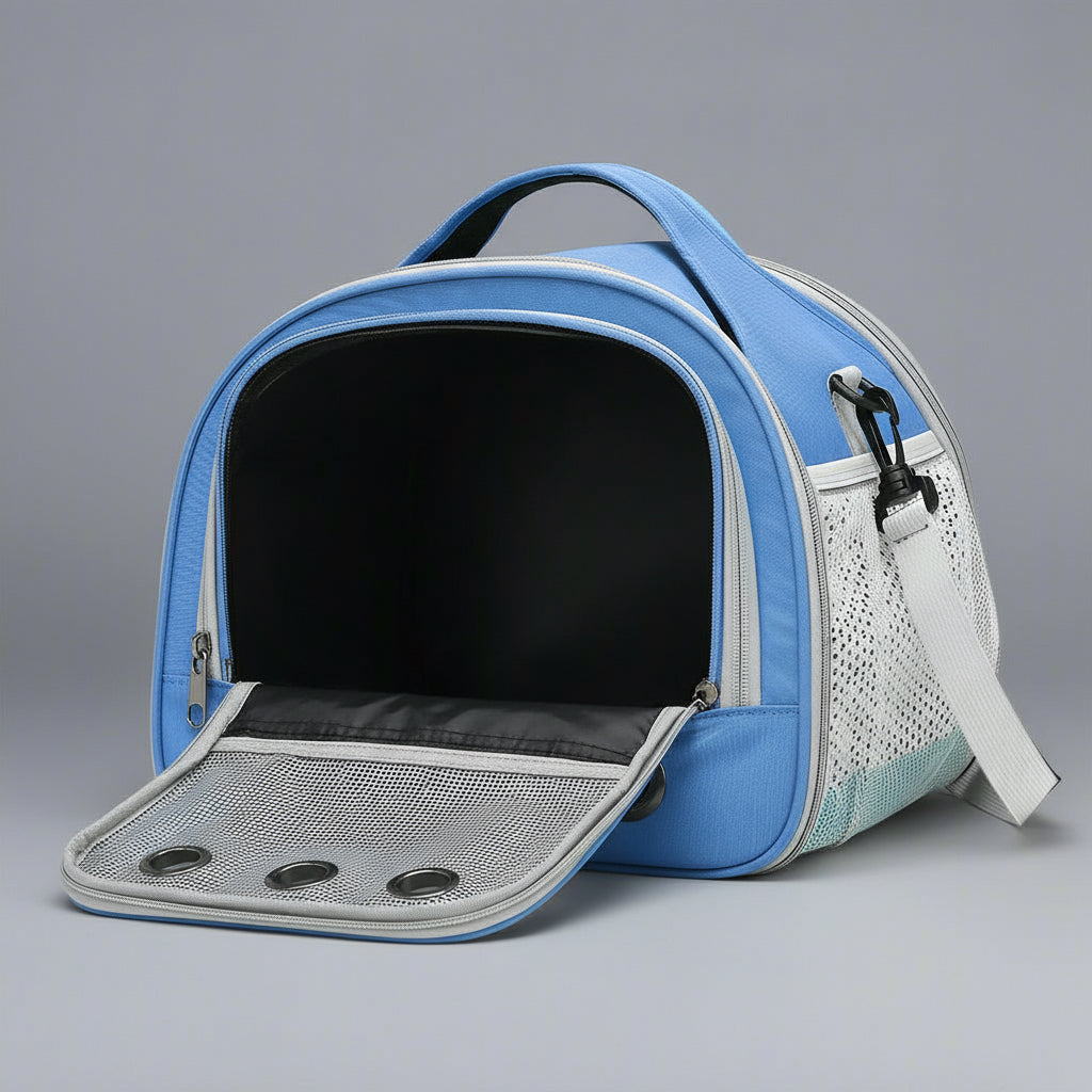 Foldable Cat Dog Bird Rabbit Carrier Bag with Thick Cotton Cushion Pet Aviation Anti-Suffocation Portable Travel Bag