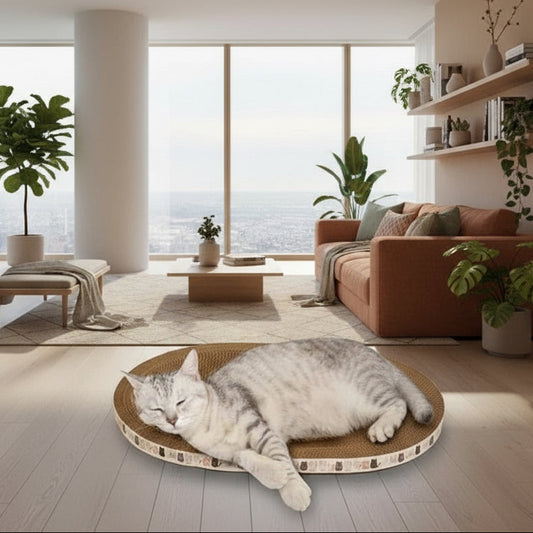 Corrugated Cat Scratcher Cat Scrapers round Oval Grinding Claw Toys for Cats Wear-Resistant Cat Bed Nest Cat Accessories