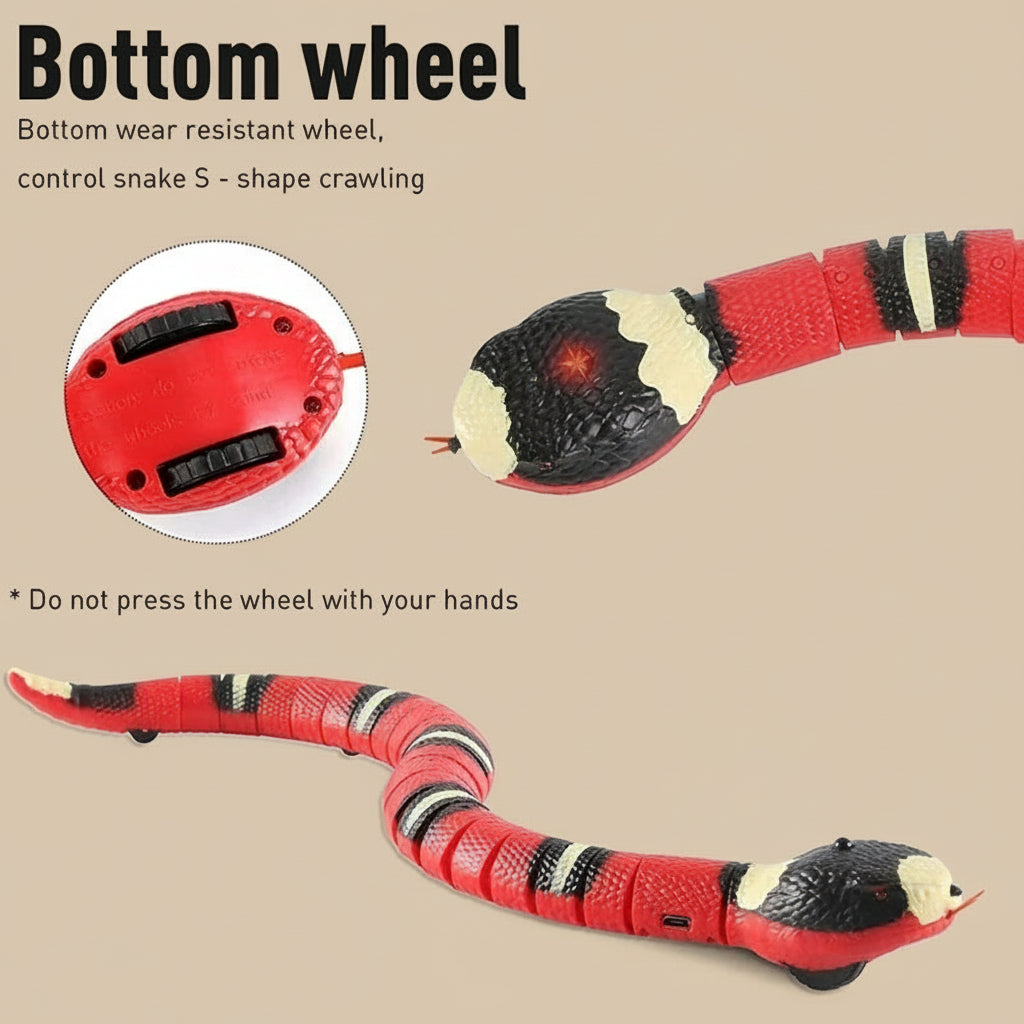 Automatic Cat Toys Interactive Smart Sensing Snake Teasetoys for Cats USB Charging Cat Accessories for Pet Cats Game Play To