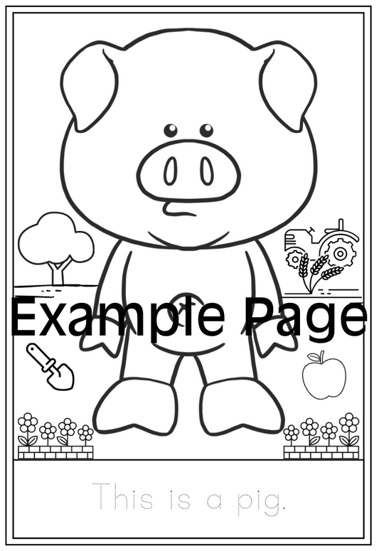 Animal Learning Coloring Book - 40 Pages Trace & Color Educational Activity Book for Kids Ages 3-7: Learn to Read and Write with Wildlife & Pets (PDF)