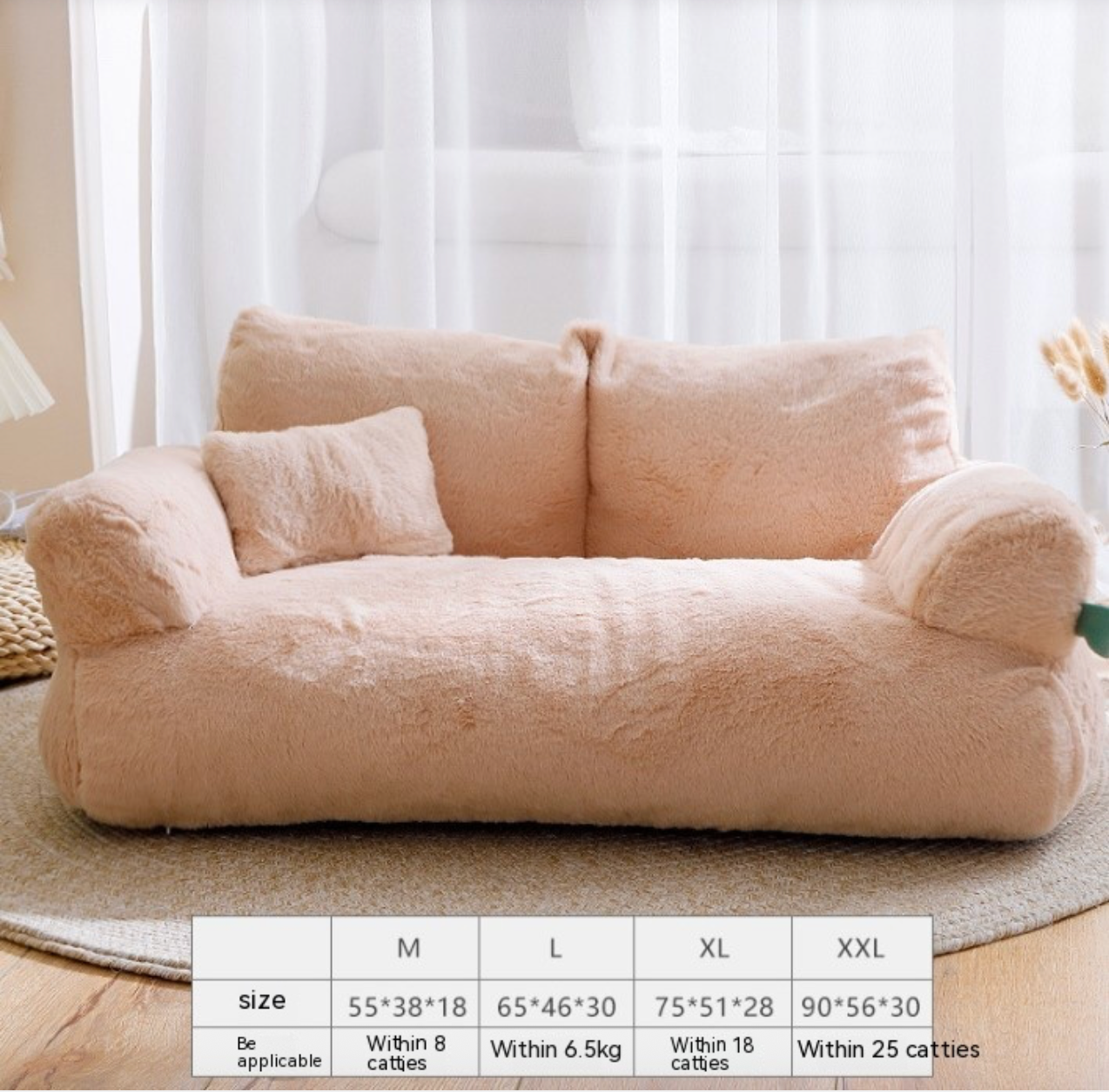 Luxury Pet Bed Sofa - Winter Warm Plush Pet Nest with Pillow for Small Medium Dogs & Cats