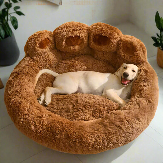 Cute Bear Paw Dog Bed Plush Winter Warm Mat Pets Kennel Large Dog Sleeping Bed Puppy Cat Sofa Blanket Cushion Pets Accessories