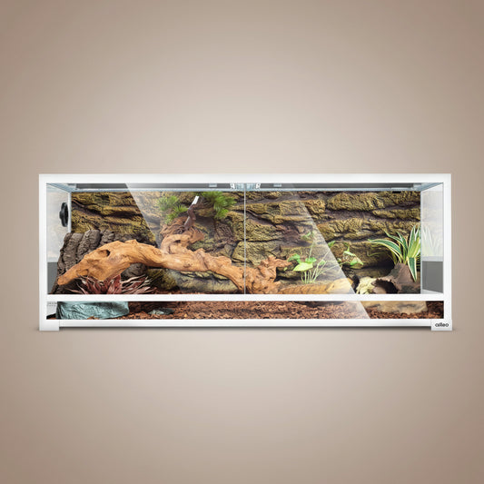 64 Gallon White Tempered Reptile Terrarium, Easy Assembly
