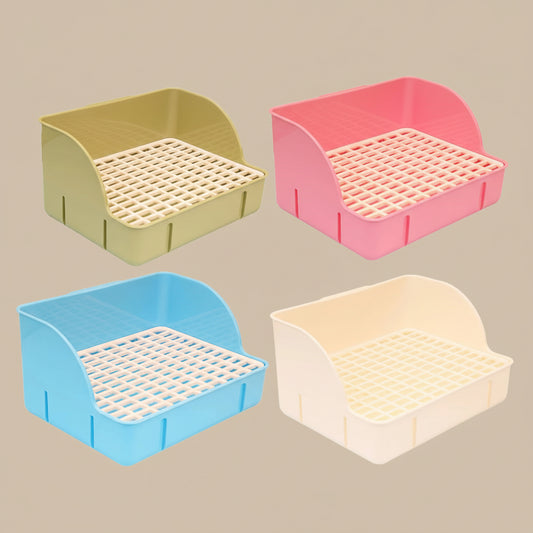 Rabbit Litter Box Pee Pan Tray Pet Toilet Corner Toilet Box Litter Pan Bunny Trainer for Small Animals Chinchillas Rats