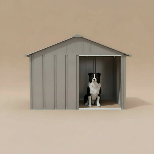 Dog House Gray 45.9"X60.2"X32.1" Galvanized Steel