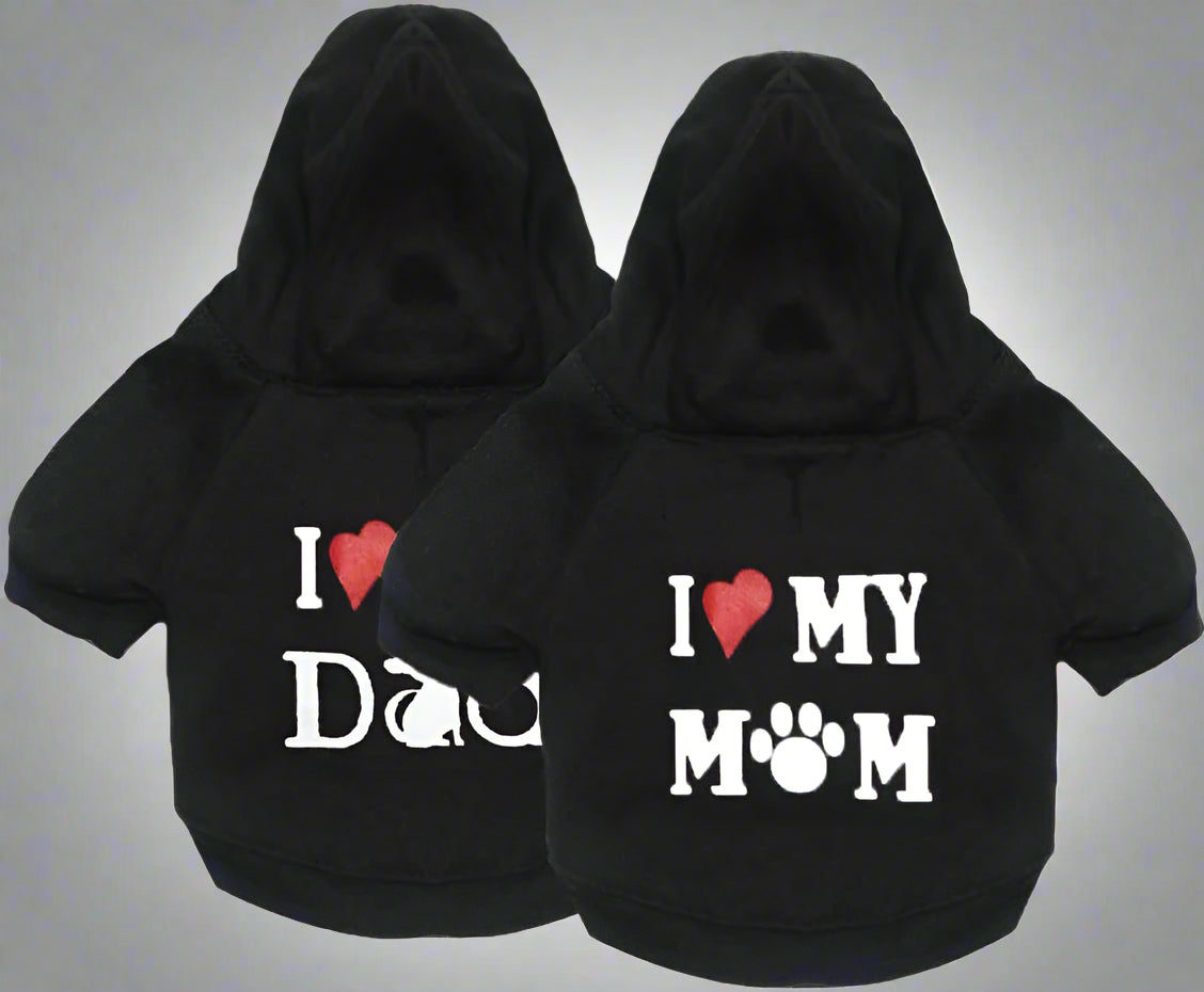Small Dog Clothes Dog Hoodies Black Sweater for Small Medium Dogs 2 Pack