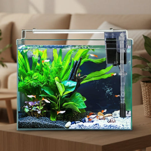 Rimless Glass Aquarium Starter Kit (3 Gal), Ultra Clear Low Iron Glass Fish T...