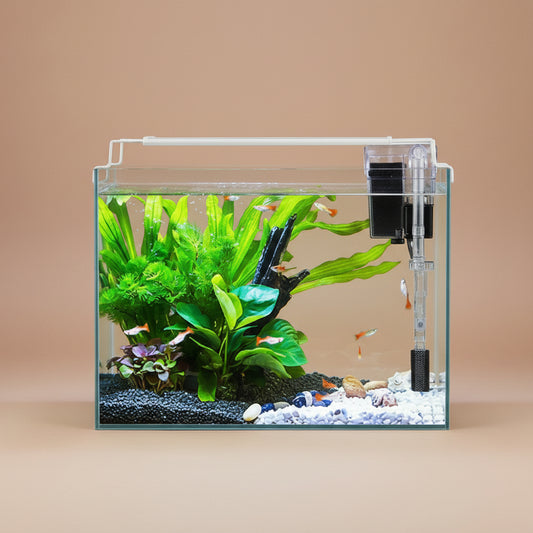 Rimless Glass Aquarium Starter Kit (3 Gal), Ultra Clear Low Iron Glass Fish T...