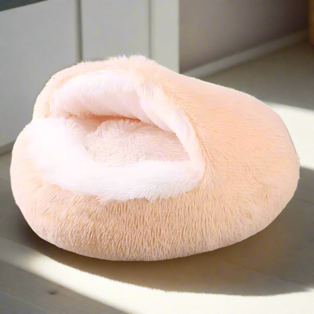 Plush Pet Cat Bed round Cat Cushion Cat House 2 in 1 Warm Cat Basket Pet Sleep Bag Cat Nest Kennel for Small Dog Cat Dog Bed