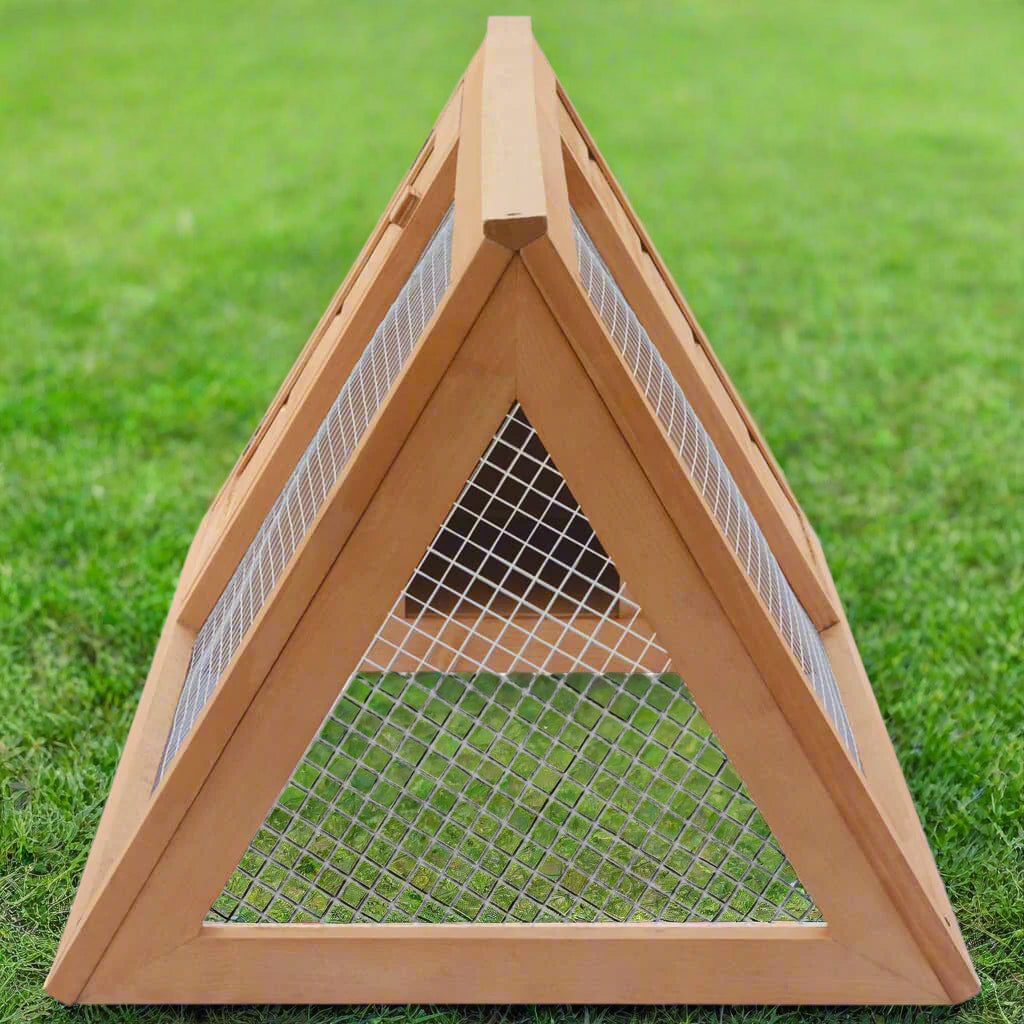 Animal Cage Brown Fir Wood Durable Animal Cage Rectangular