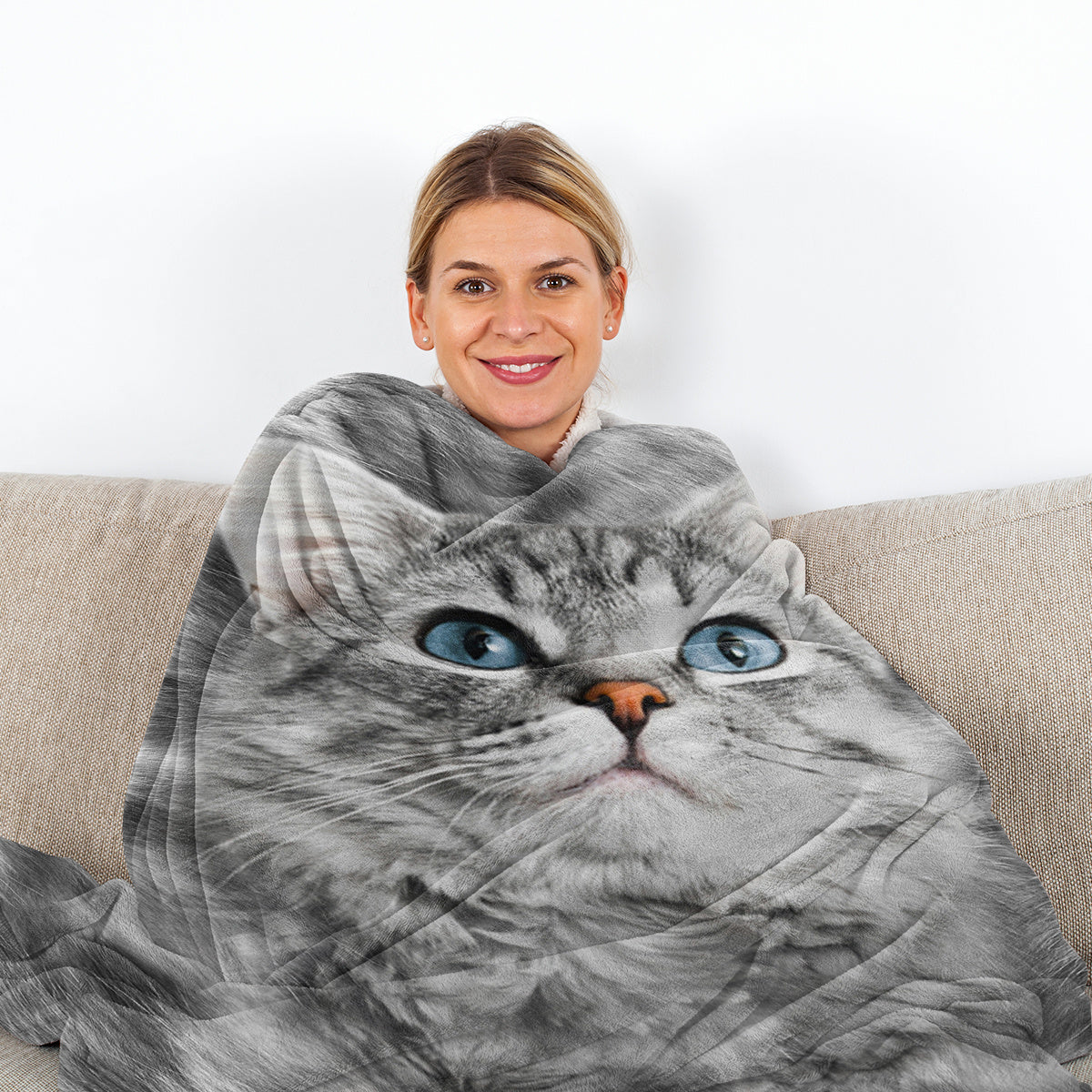 Cat Blankets For Cat Lovers Cute Cat Blanket For Girls Women Fleece Cat Sherpa Blanket Black And White Cat Print Blanket Fuzzy Cat Blanket Throw 130X150cm