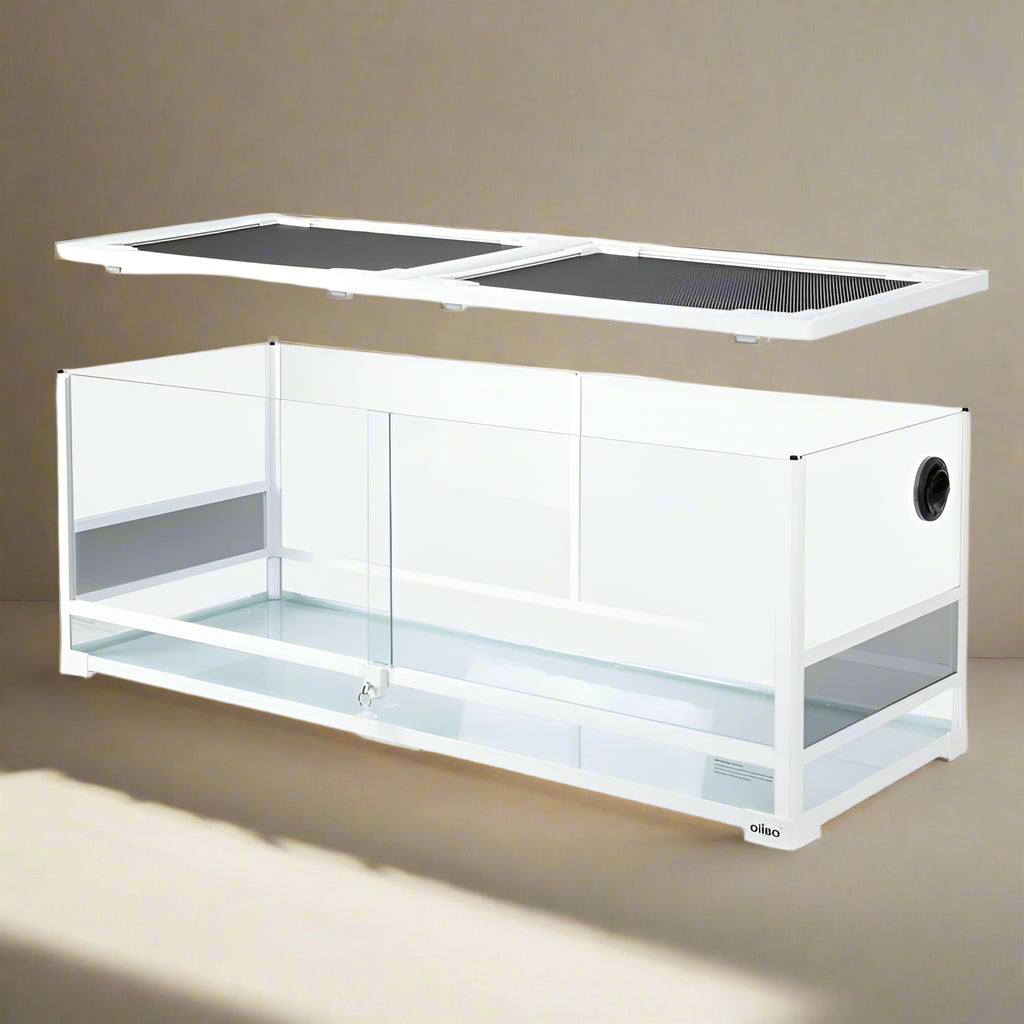 64 Gallon White Tempered Reptile Terrarium, Easy Assembly