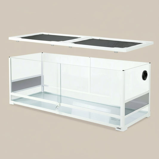 64 Gallon White Tempered Reptile Terrarium, Easy Assembly