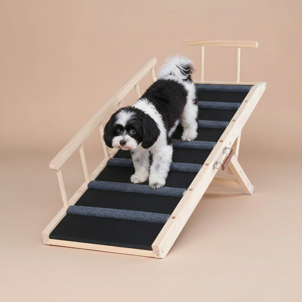 Adjustable Solid Wood Folding Pet Ramp (39", 41", & 47" Models) MustLovePets