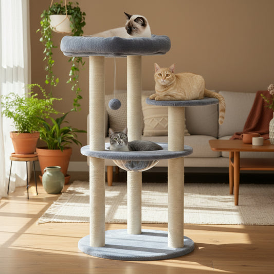 Gillispie Cat Tree with Clear Bowl