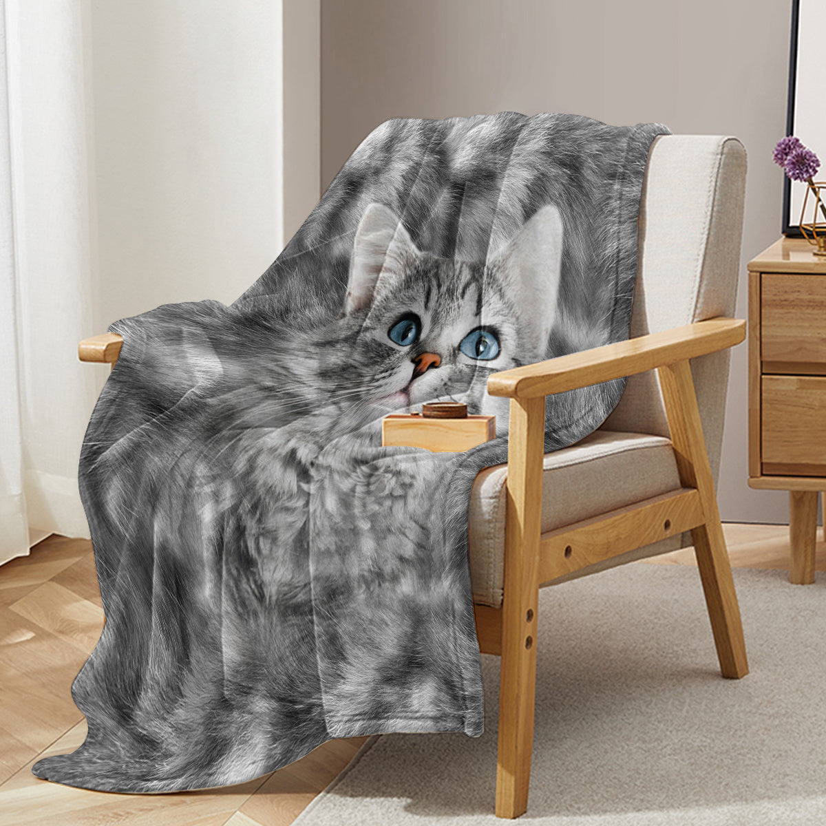 Cat Blankets For Cat Lovers Cute Cat Blanket For Girls Women Fleece Cat Sherpa Blanket Black And White Cat Print Blanket Fuzzy Cat Blanket Throw 130X150cm
