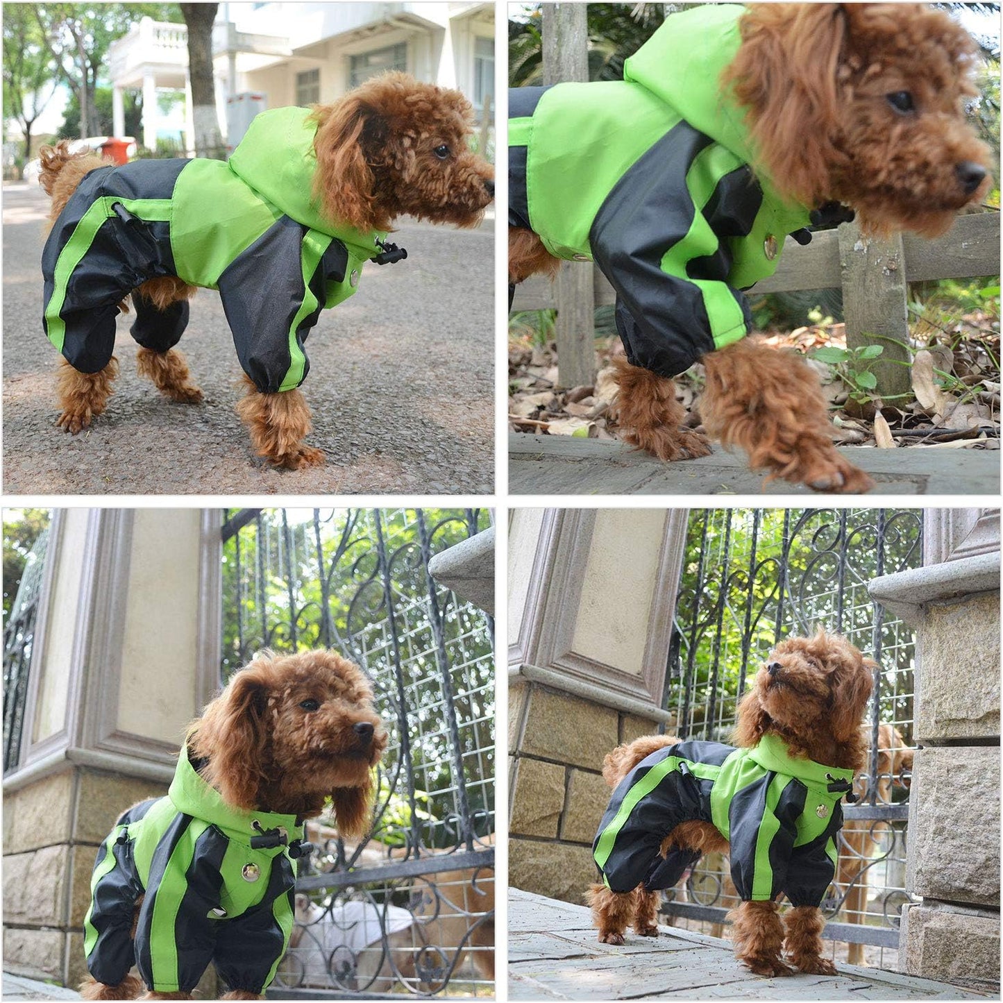 Pet Apparel Large Dog Clothing Raincoat Pet Clothes Rain Coat for Big Large Dogs Red Green Waterproof (L-M, Green)