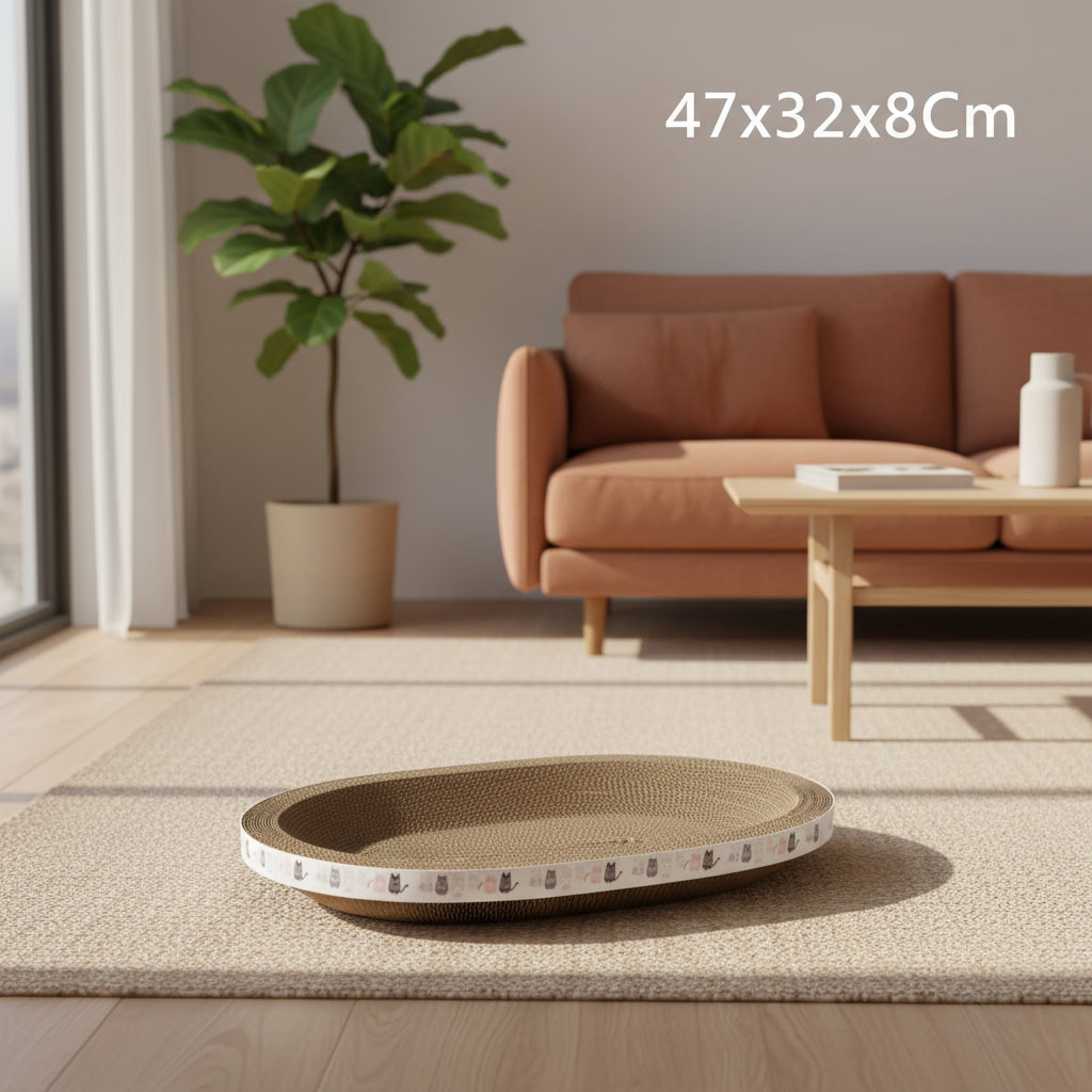 Corrugated Cat Scratcher Cat Scrapers round Oval Grinding Claw Toys for Cats Wear-Resistant Cat Bed Nest Cat Accessories