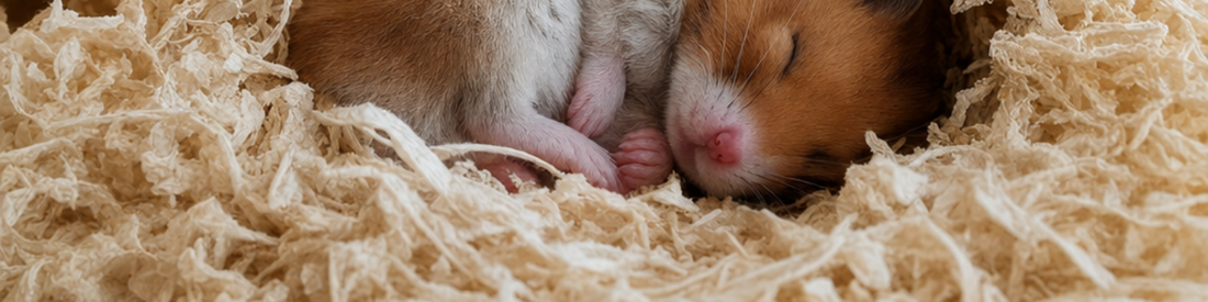banner image of a hamster curled up and sleeping