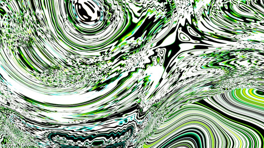 Abstract swirling patterns of green and white