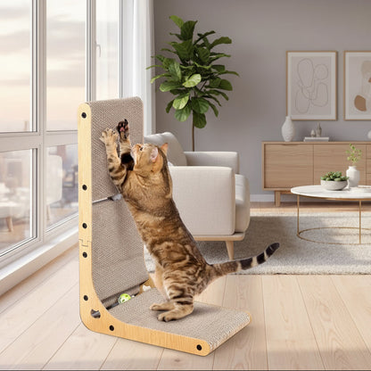 L Shape Cat Scratcher, 23.6 Inch Cat Scratchers for Indoor Cats, Protecting Furniture Cat Scratch Pad, Cardboard Cat Scratching