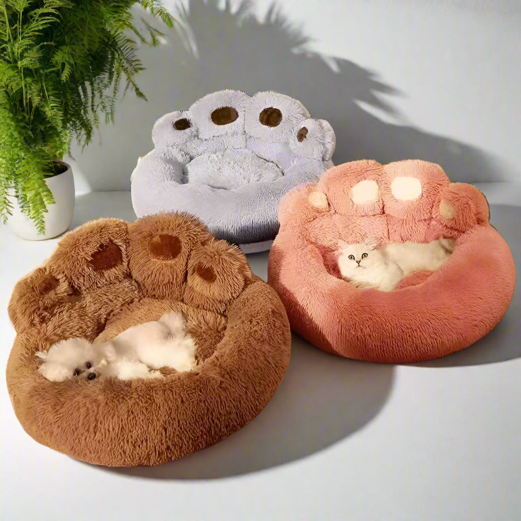 Cute Bear Paw Dog Bed Plush Winter Warm Mat Pets Kennel Large Dog Sleeping Bed Puppy Cat Sofa Blanket Cushion Pets Accessories