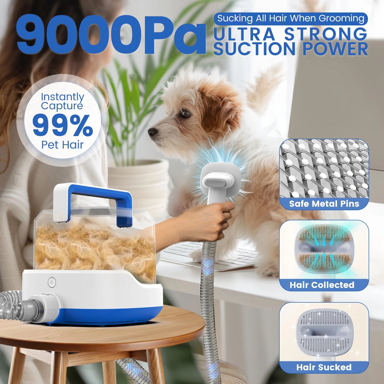 PG200 Cordless Rechargeable Pet Grooming Kit with Adjustable Clippers for Dogs & Cats