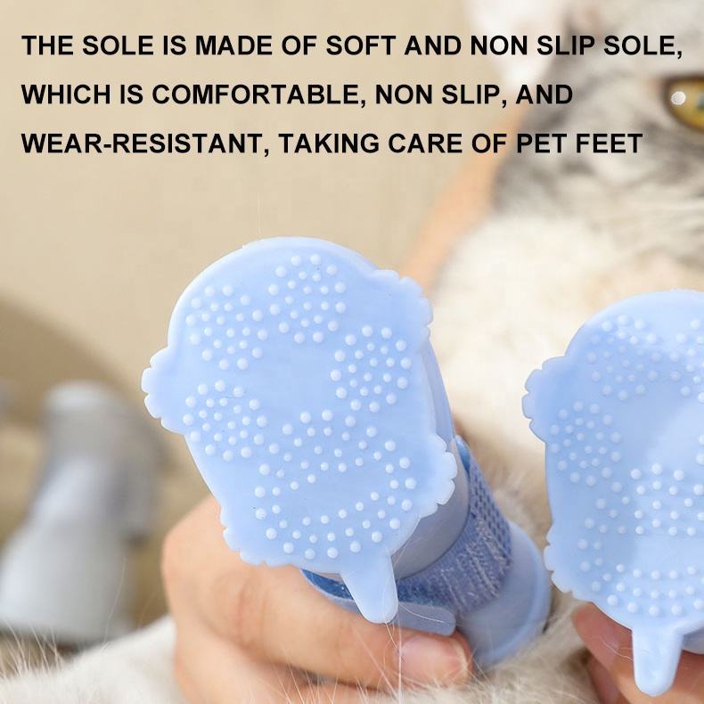 Dog Rain Boots 4Pcs Pet Dog Puppy Warm Waterproof Silicone Non-Slip Rain Boots Footwear Shoes Dog Cat Pet Toy Dog Rain Boots - Dog Rain Shoes, Cat Rain Boots, Waterproof Foot Cover, Soft Bottom Shoes
