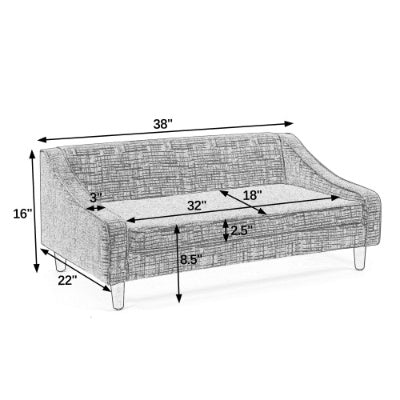 Durable Elevated Dog Sofa Bed - Pet Sofa with Modern Irregular Armrest Design, Comfortable Soft Dog Sofa - Beige