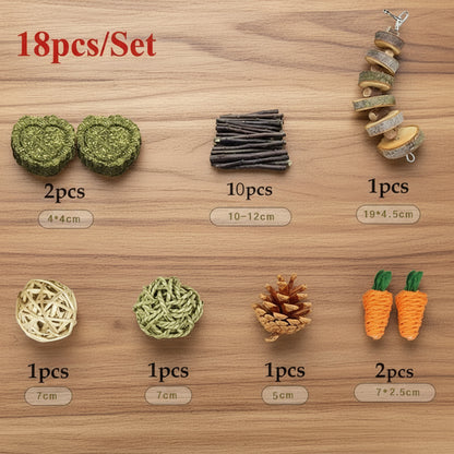 Rabbit Guinea Pig Dragon Cat Chew Toys Tooth Cleaning Toy for Bunny Hamster Tooth Grinding Set Pet Tooth Grinding Snacks