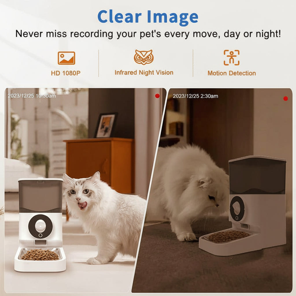 HEYBO Automatic Pet Feeder with Camera | Wi-Fi Enabled, Remote Control