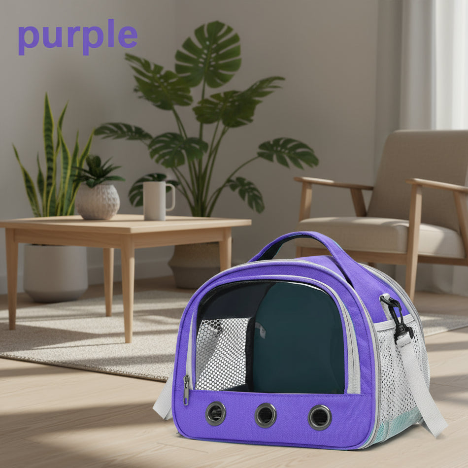 Foldable Cat Dog Bird Rabbit Carrier Bag with Thick Cotton Cushion Pet Aviation Backpack Anti-Suffocation Portable Travel Bag